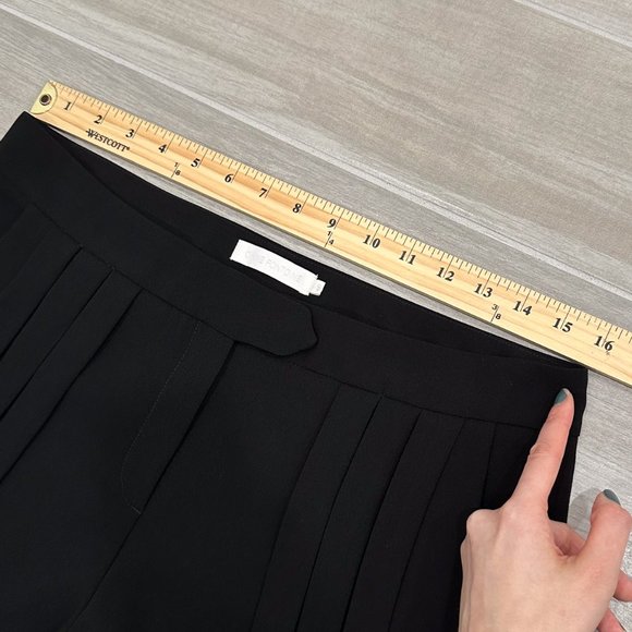 Anne Fontaine Sylvia Pleated Detail Mid-Rise Trouser Pants in Black Women’s Sz 8 - Picture 12 of 16